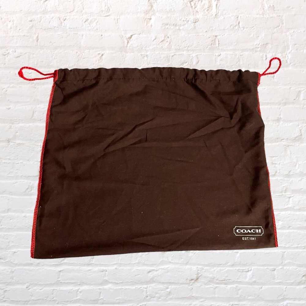 Like 🆕 Coach 16” x 13” vintage drawstring brown dust bag